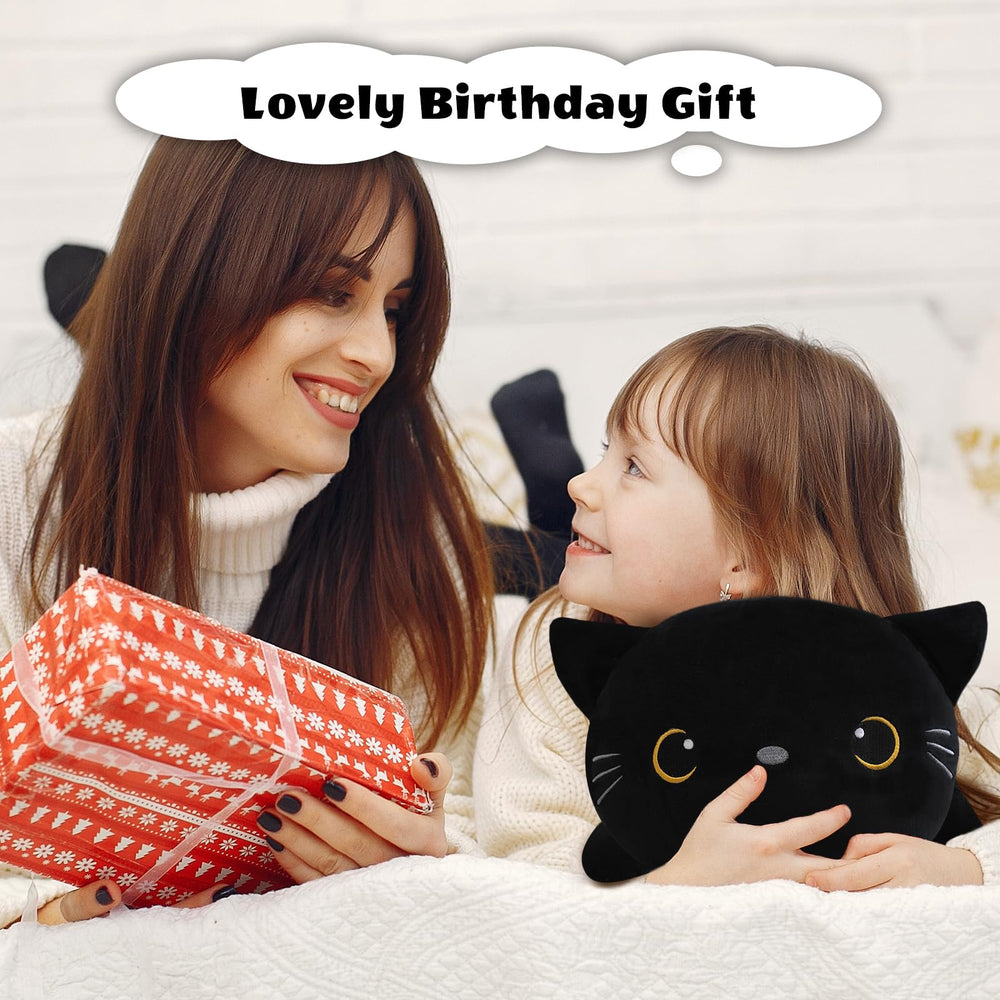 Finebee weighted black cat plush gift-ready packaging for birthdays