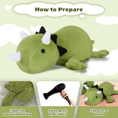 Finebee weighted dinosaur plush 23.6-inch size makes a standout decorative piece.