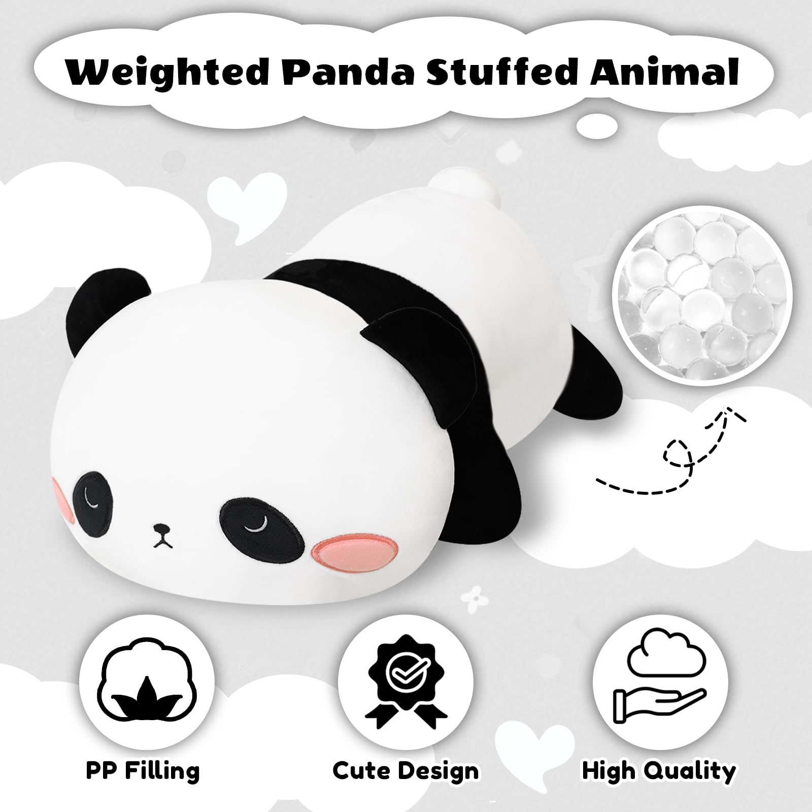 Finebee 23.6-inch panda plush serves as decorative, cozy living room focal point
