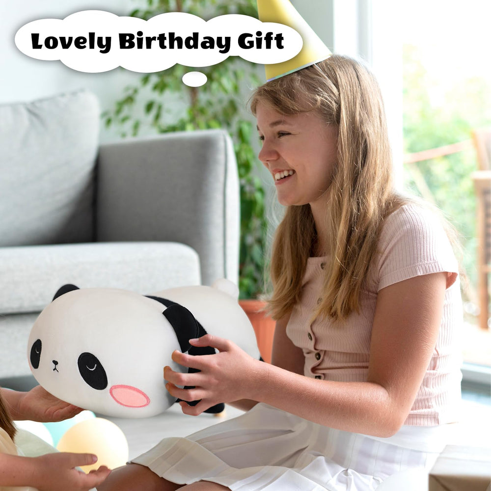 Finebee panda plush provides cuddle-worthy weight for comforting tactile experience