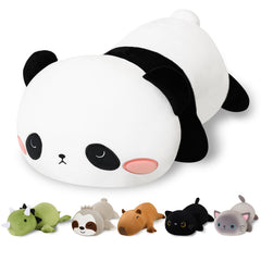 Finebee weighted panda plush front view for cozy hugs.