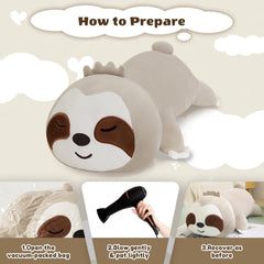 Finebee weighted sloth plush 23.6 inch size, large decorative plush.