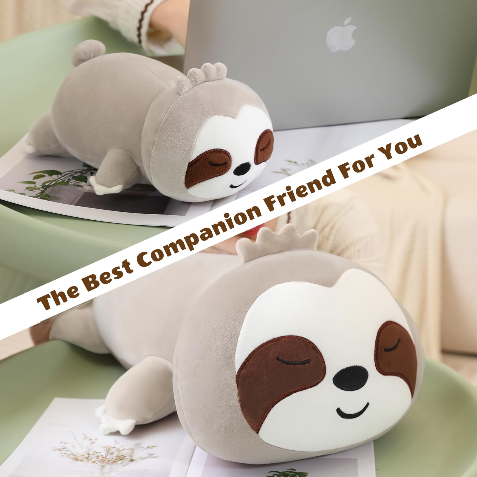 Finebee weighted sloth plush decor for bedroom ambiance.