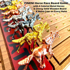 FINENI black horses offer dramatic contrast on the racing board.