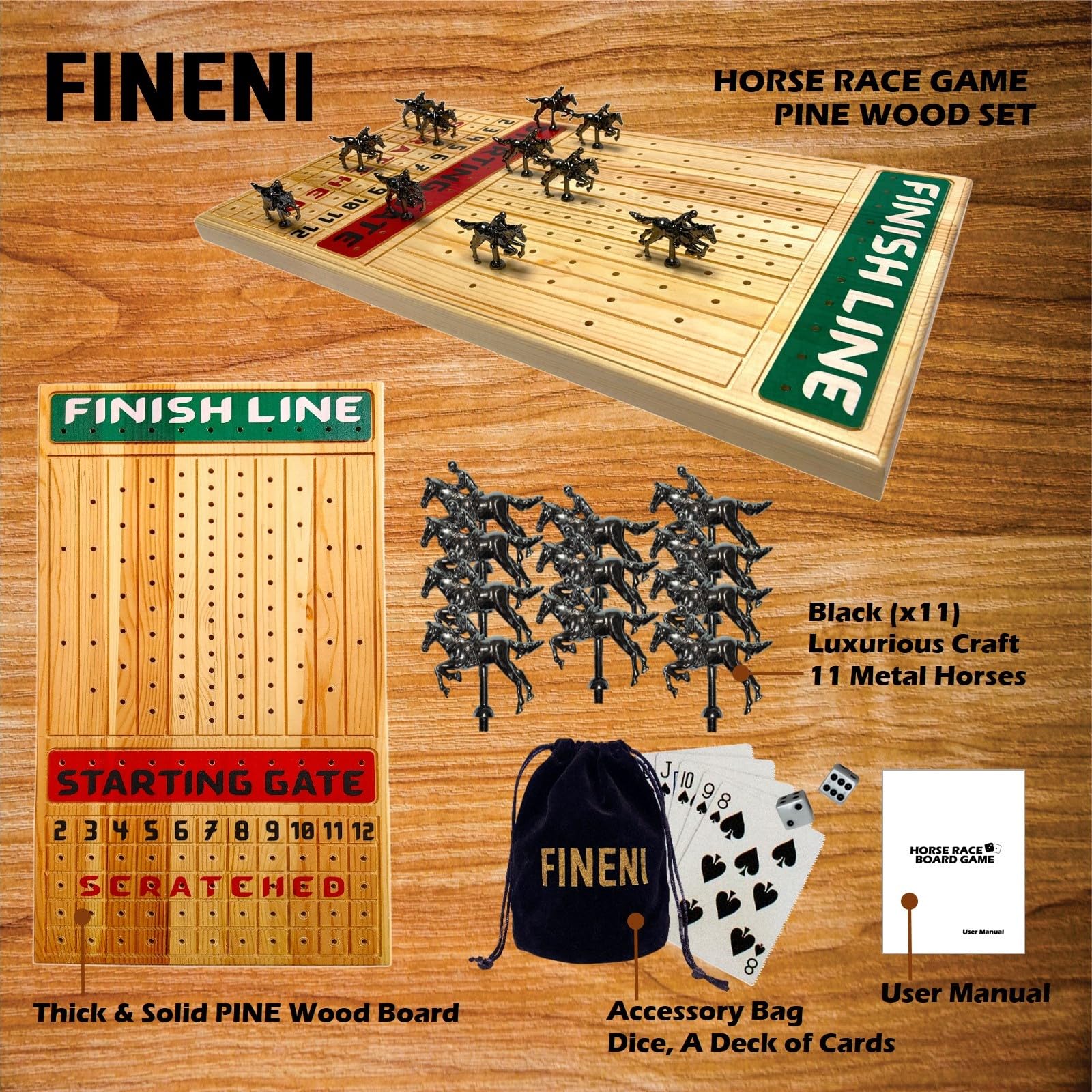 FINENI detailed black metal horse miniatures collection