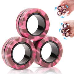 Finger Rock 3PCS Magnetic Rings spinning for focused, on-the-go stress relief.