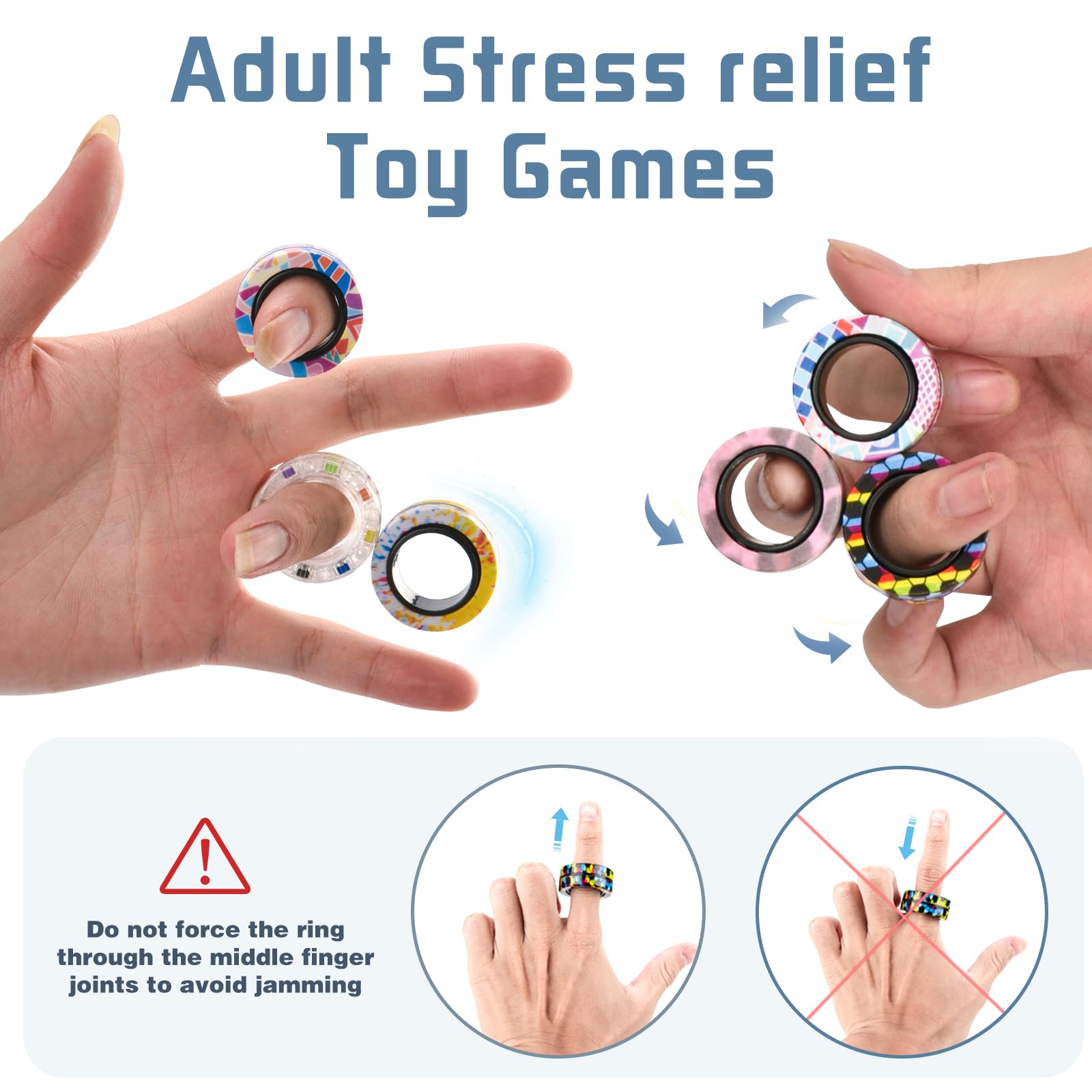 Finger Rock anxiety-relief rings provide discreet stress relief during meetings or travel.