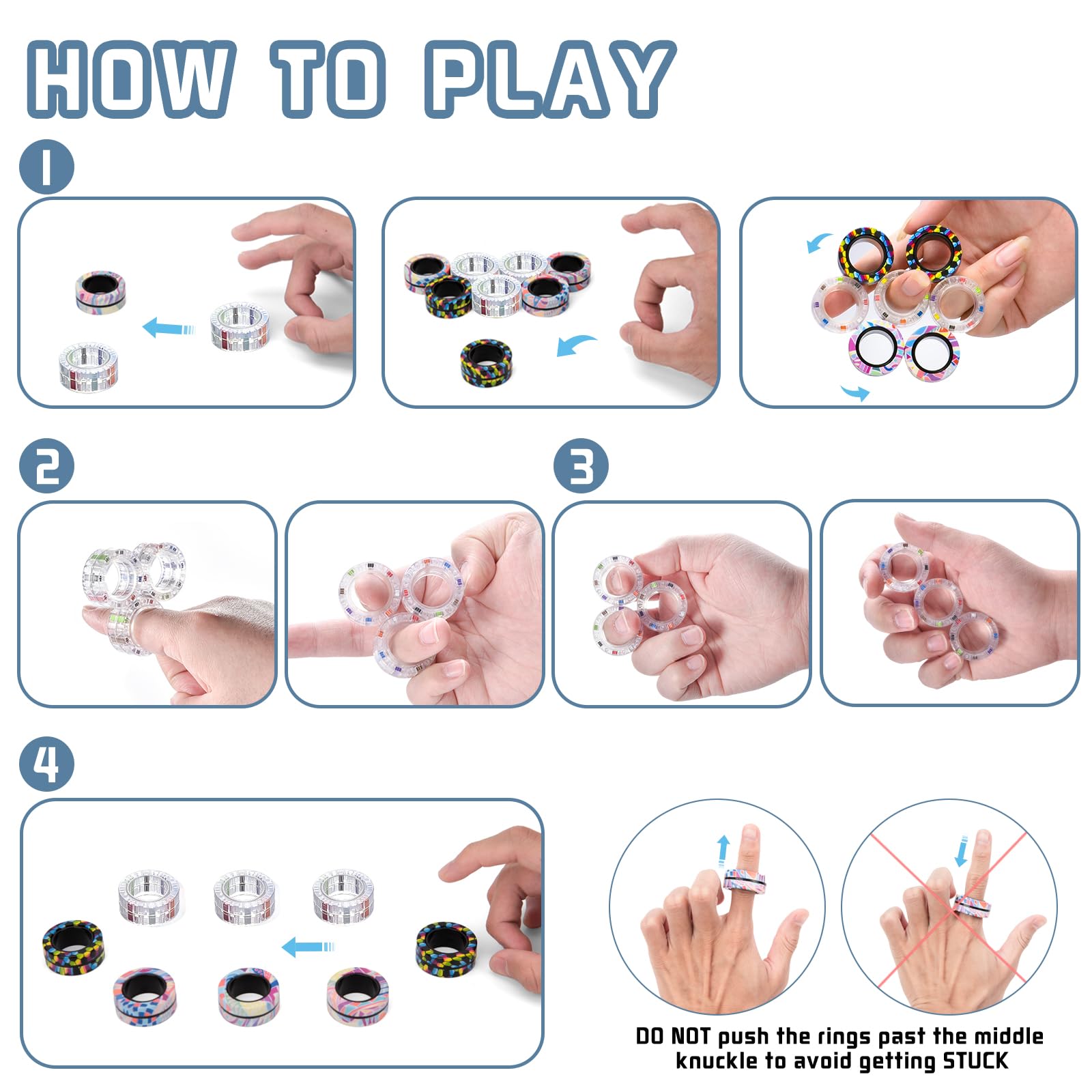 Finger Rock anxiety-relief fidget rings – quick focus during study or commutes.