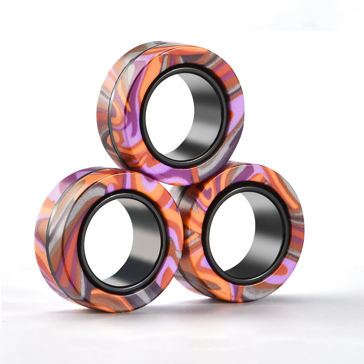 Finger Rock Halloween magnetic ring pack in vibrant colors for festive play and focus.
