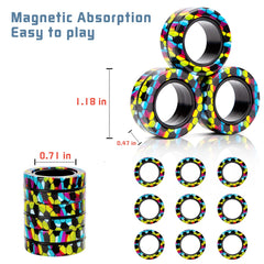 Finger Rock magnetic rings rotate smoothly in action for focus and stress relief.