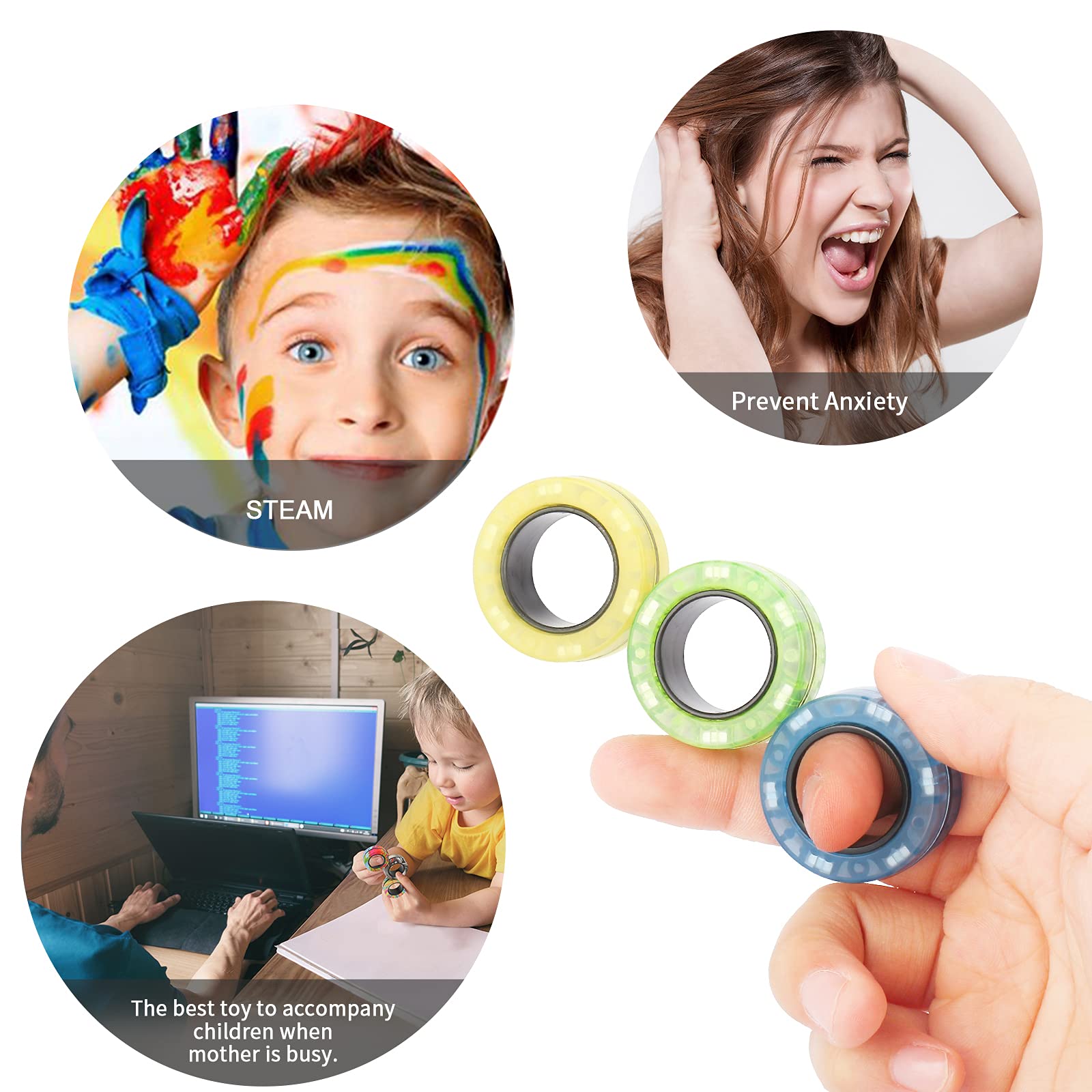 Finger Rock magnetic rings durable design, smooth surfaces with rounded corners