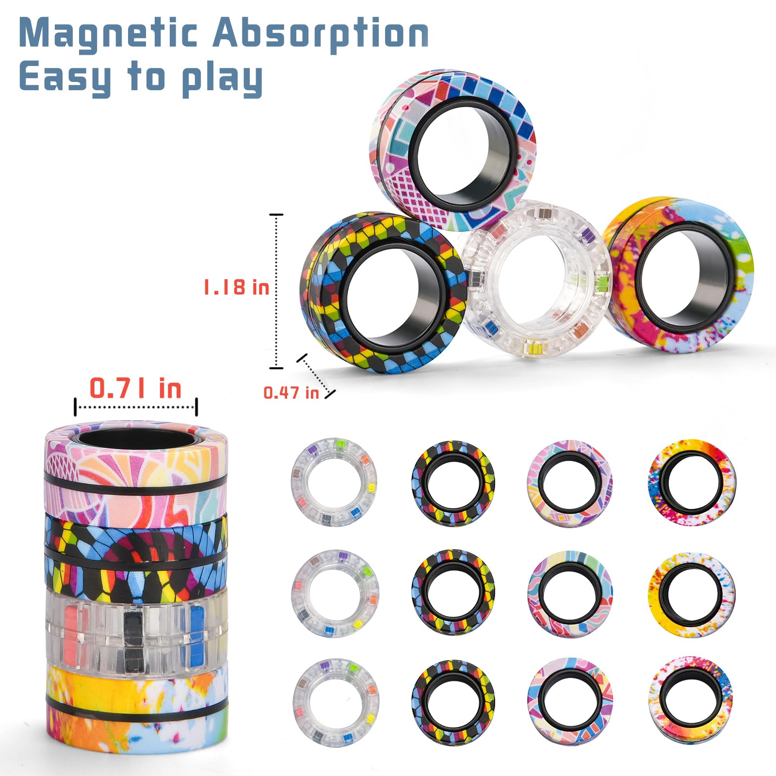 Finger Rock pocket-sized fidget toy rings ideal for travel and focus.
