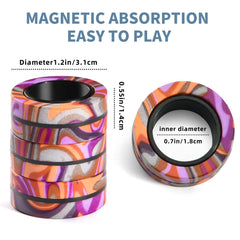 Finger Rock spinner ring in Halloween colors enhances focus and helps channel fidgeting.