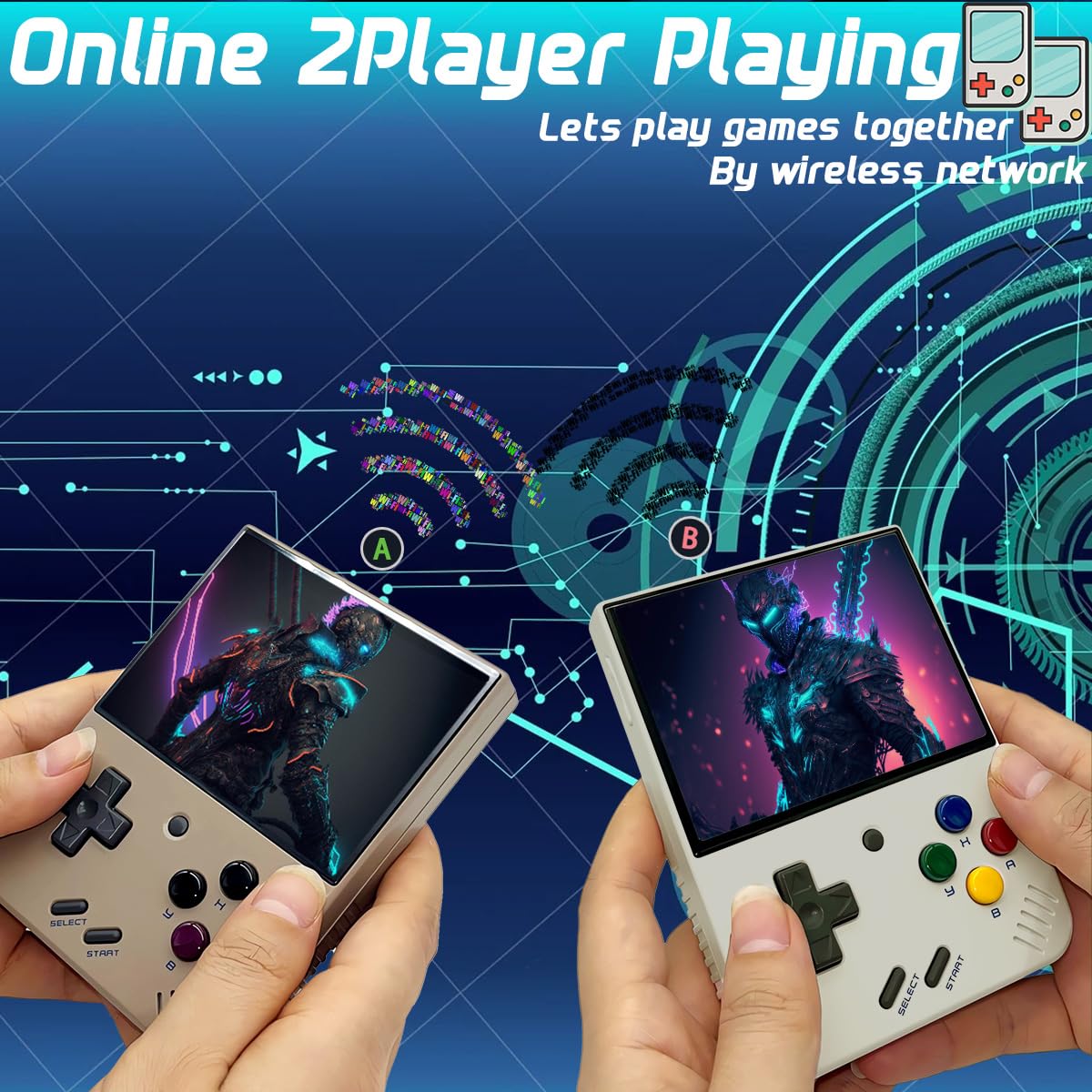 FINGEREVO Miyoo Mini Plus OnionOS interface for quick game access.