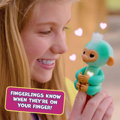 Fingerlings Ava off finger, curious and dreamy, sparks storytelling and pretend adventures.