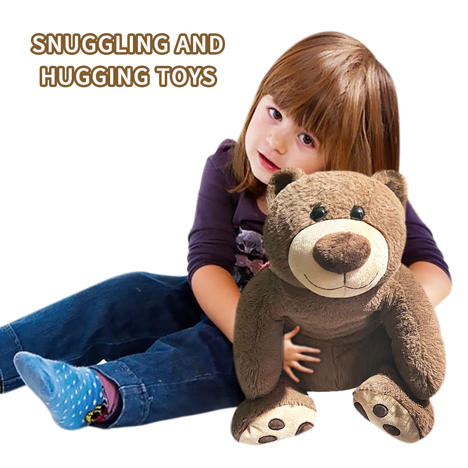 Fiosnow weighted bear closeup fur texture emphasizes softness and cozy comfort
