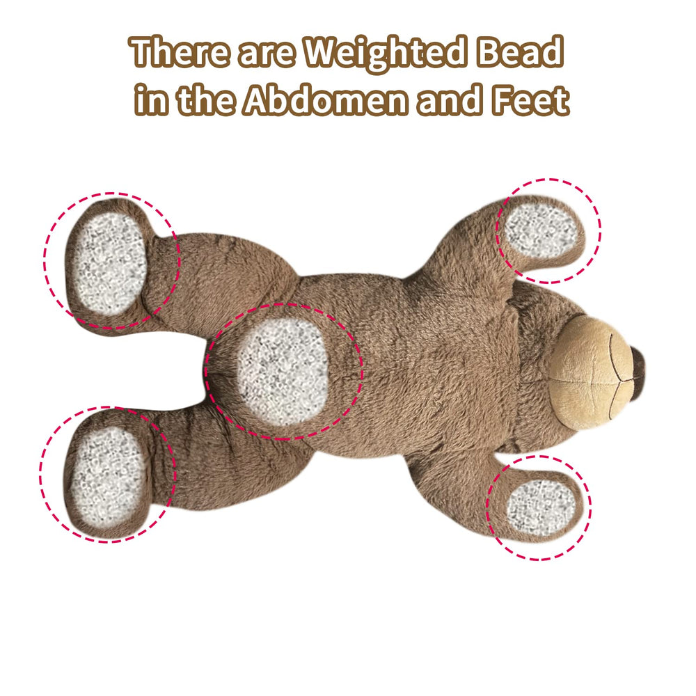 Fiosnow weighted brown bear side view highlighting secure pressure for restful moments