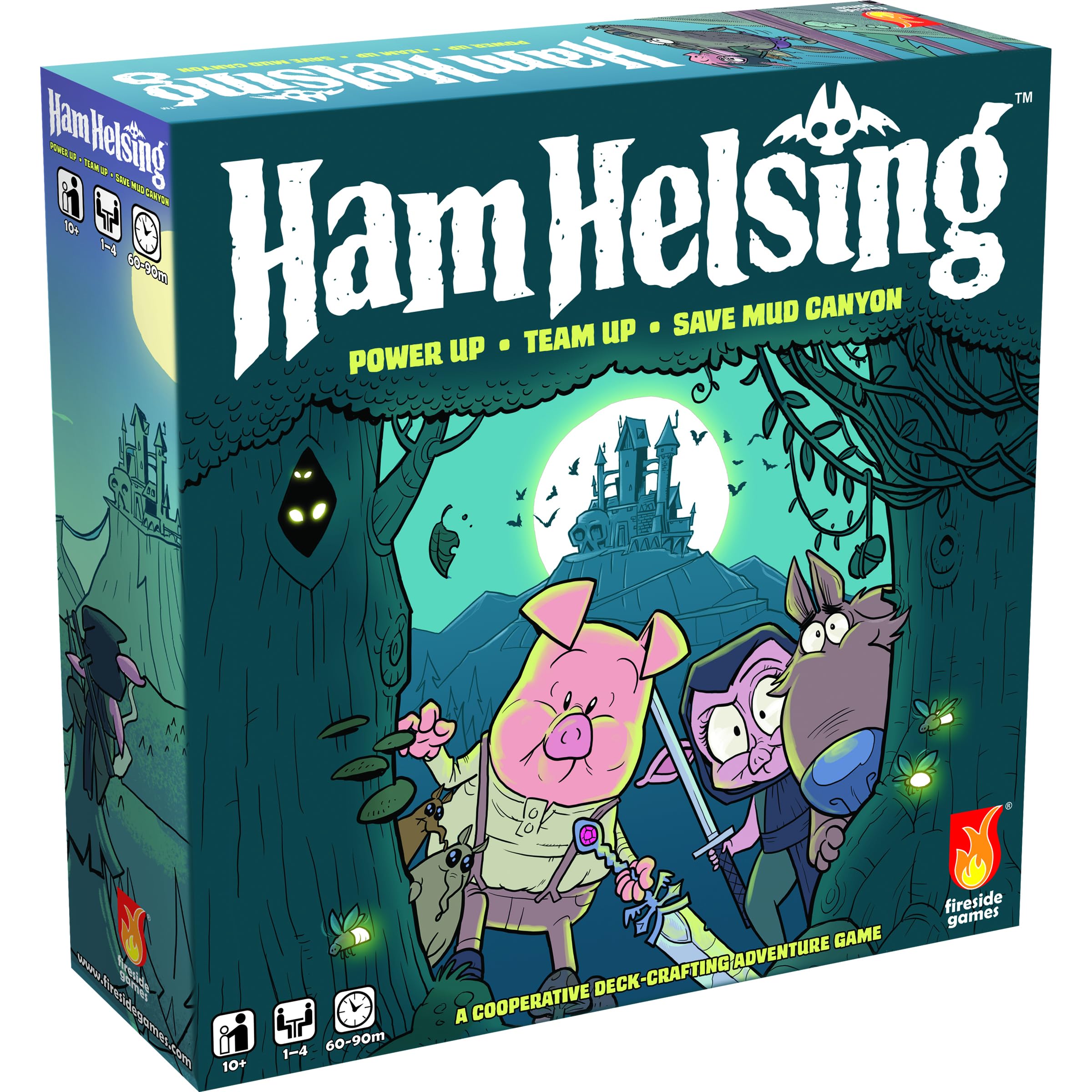 Fireside Games Ham Helsing hero figures for cooperative battles and team strategies.