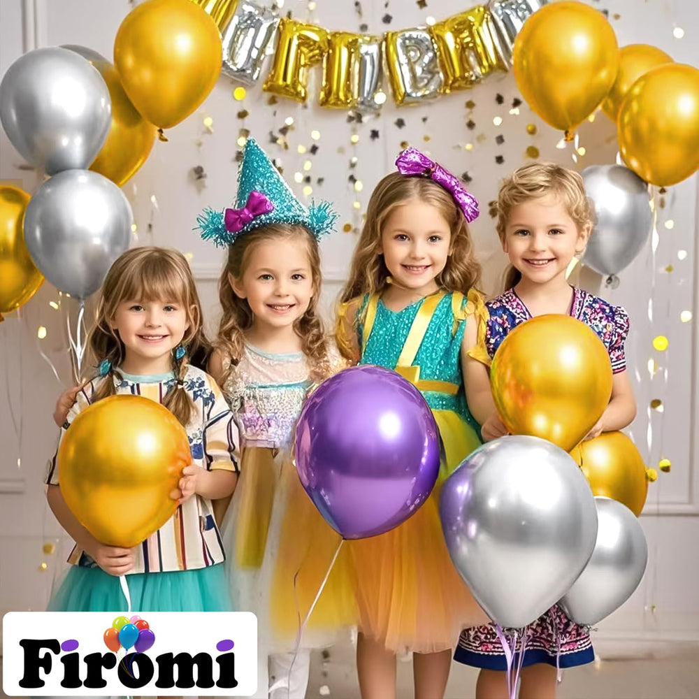 Firomi balloon arch garland idea in silver for stylish events