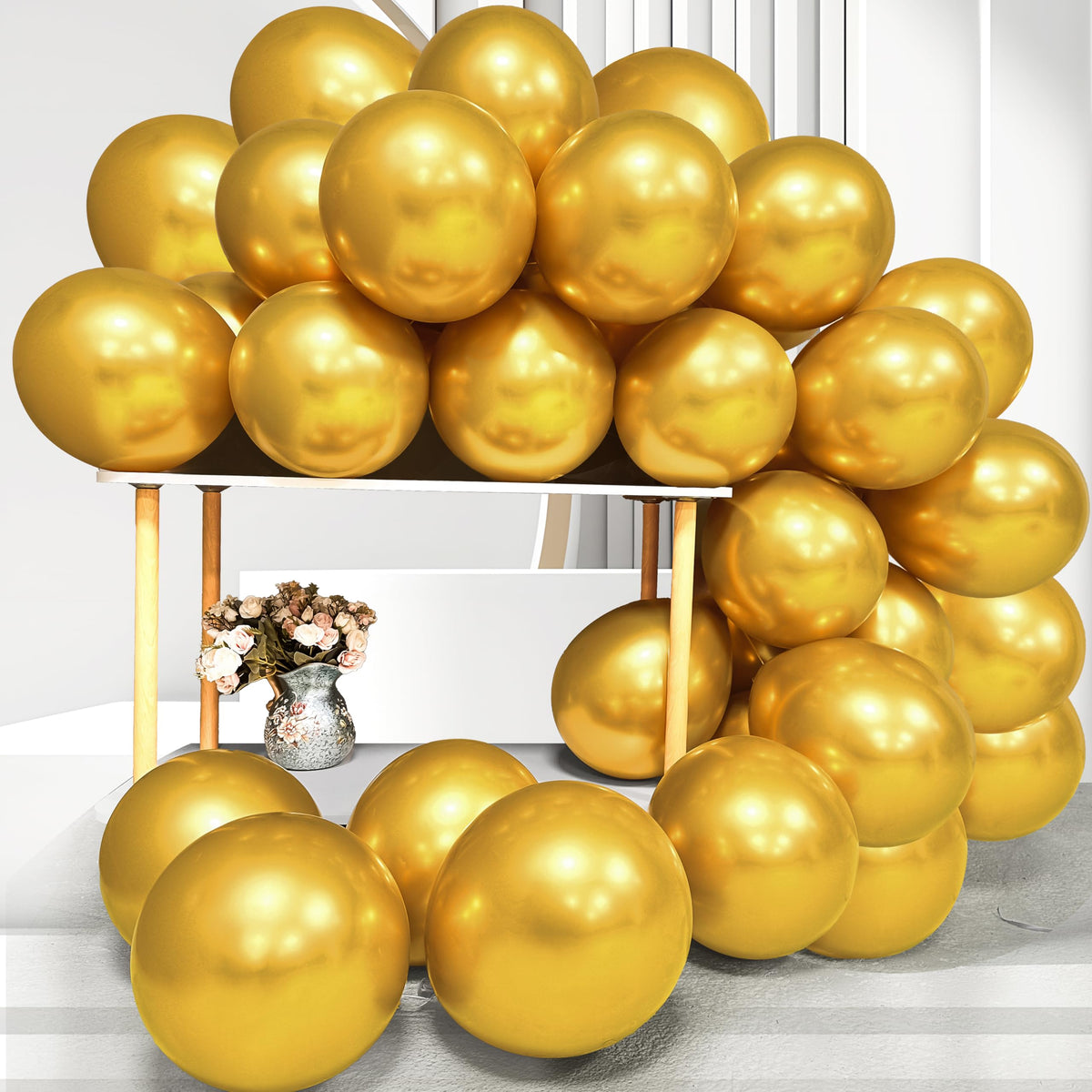 Firomi metallic gold balloon 12-inch for elegant wedding arches.