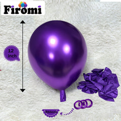 Firomi chrome purple balloon close-up shows thickened latex for durable arches