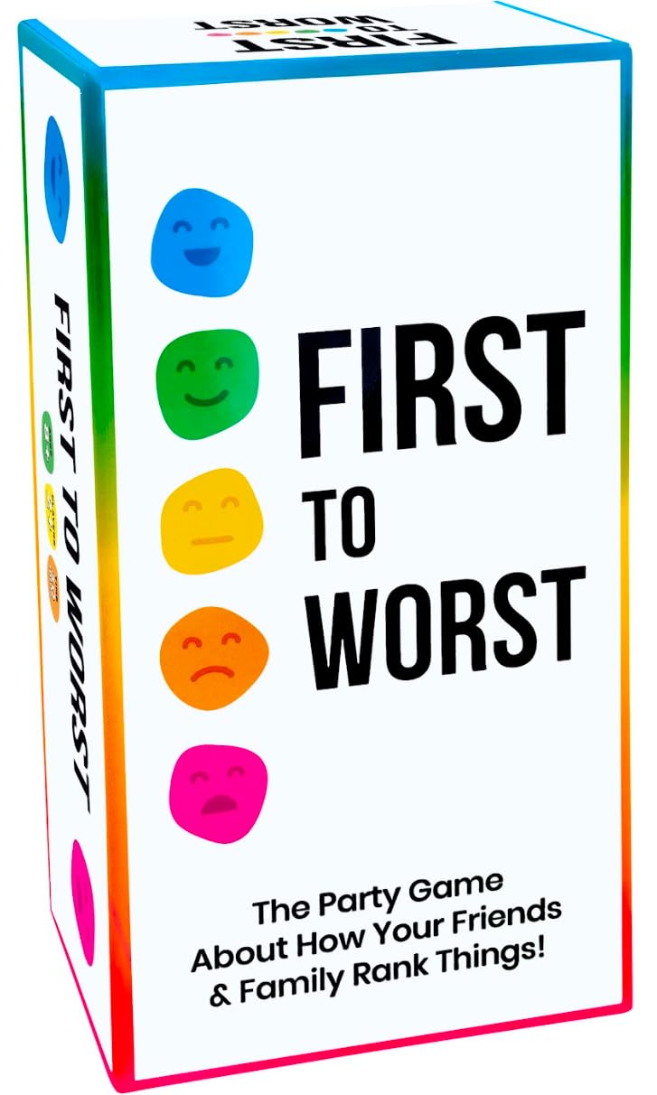 First to Worst card game topics spark lively conversations during family game night.
