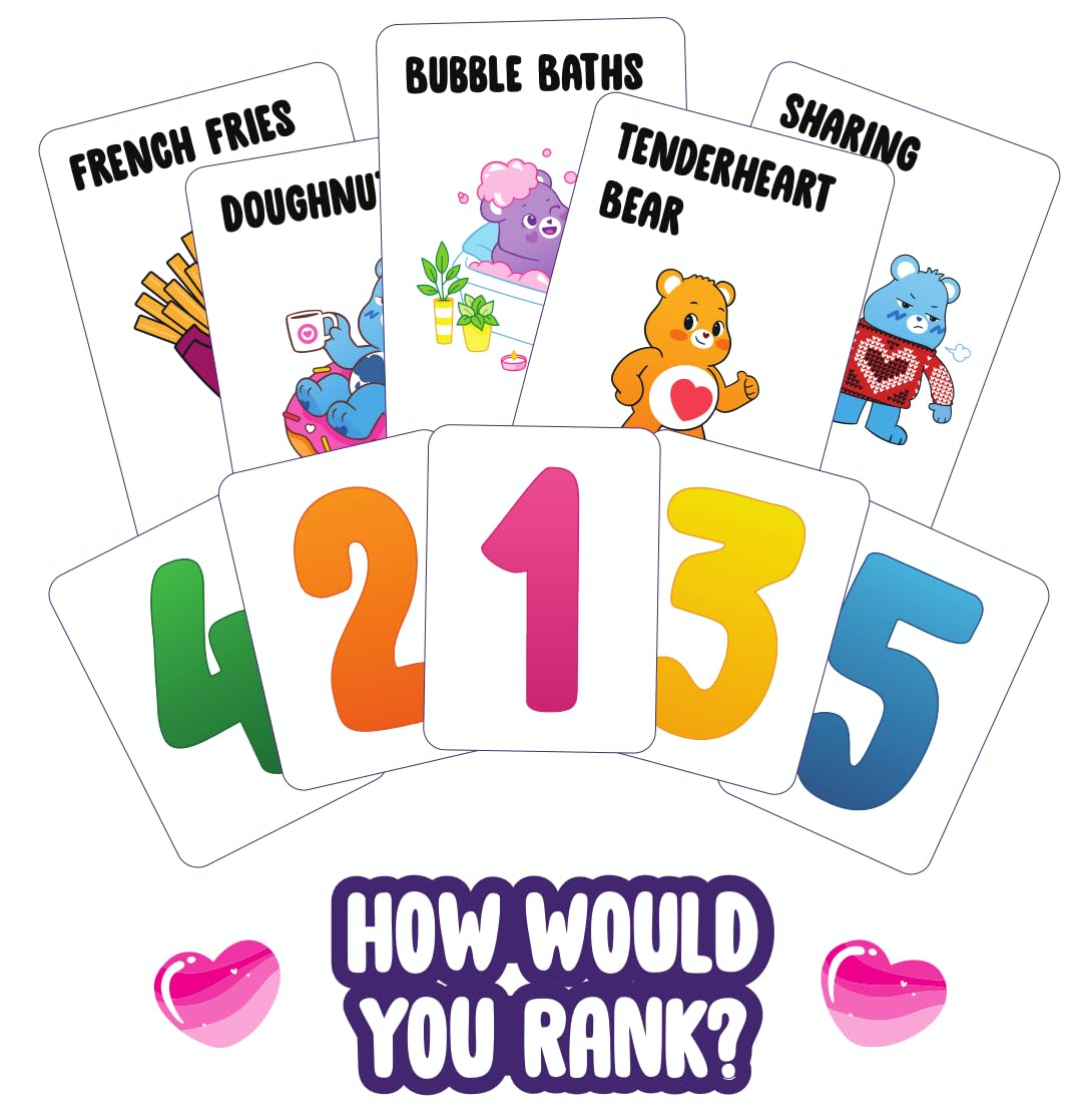 Care Bears rules sheet outlines simple, quick-to-learn gameplay steps.