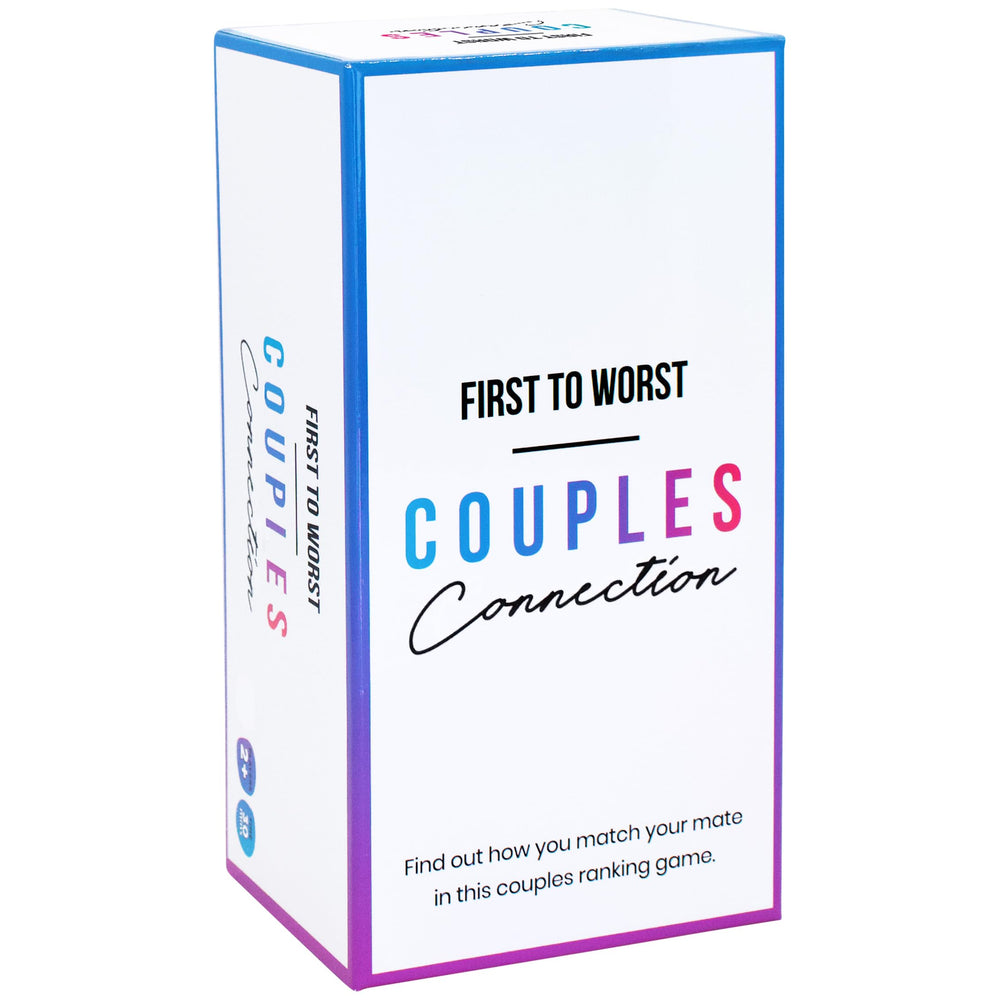 FIRST TO WORST Couples Connection card pile fuels lively game nights and laughs.