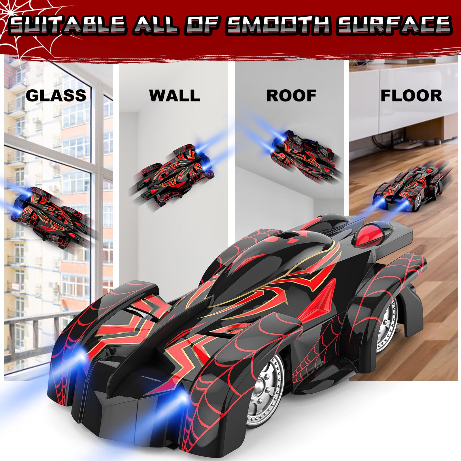 FirYawee RC car with LED headlights for realistic night driving