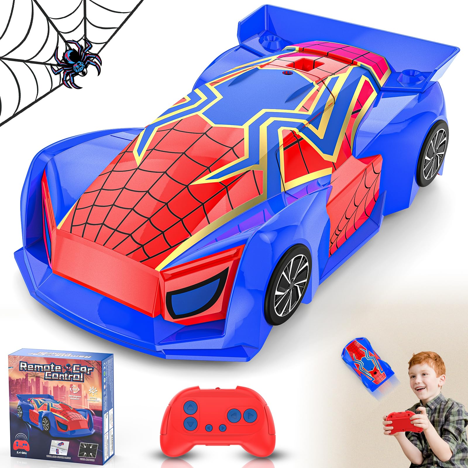 FirYawee wall climbing RC car on a clean wall for thrilling play