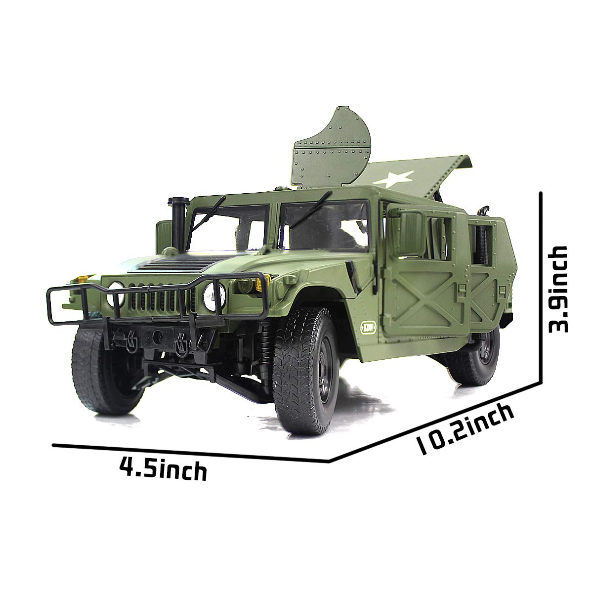 Fisca 1/18 scale model car rear view highlights rugged details for shelf display.