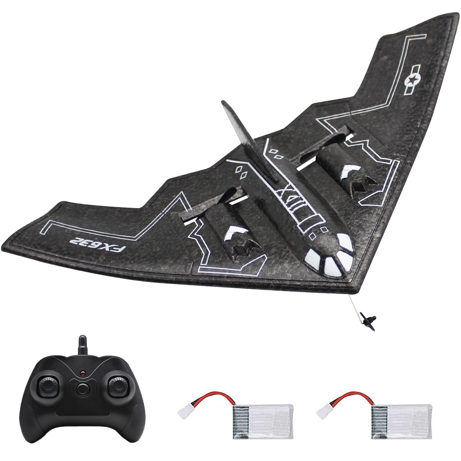 Fisca B-2 Spirit front view with ready-to-fly stealth design for beginners