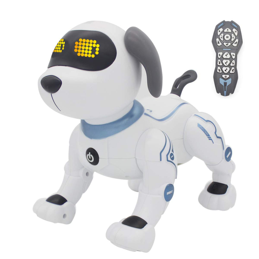 Fisca remote-control dog front view showing interactive motion for kids