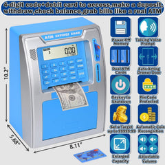Fishboy ATM piggy bank banknote scroll deposits notes with ease.