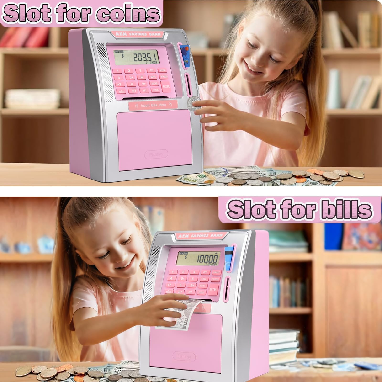 Fishboy piggy bank coin recognition updating balance automatically