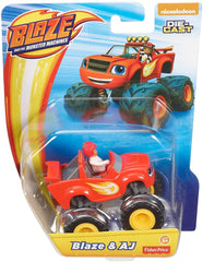 Fisher-Price Blaze & AJ collectible figure and vehicle for pretend racing adventures.