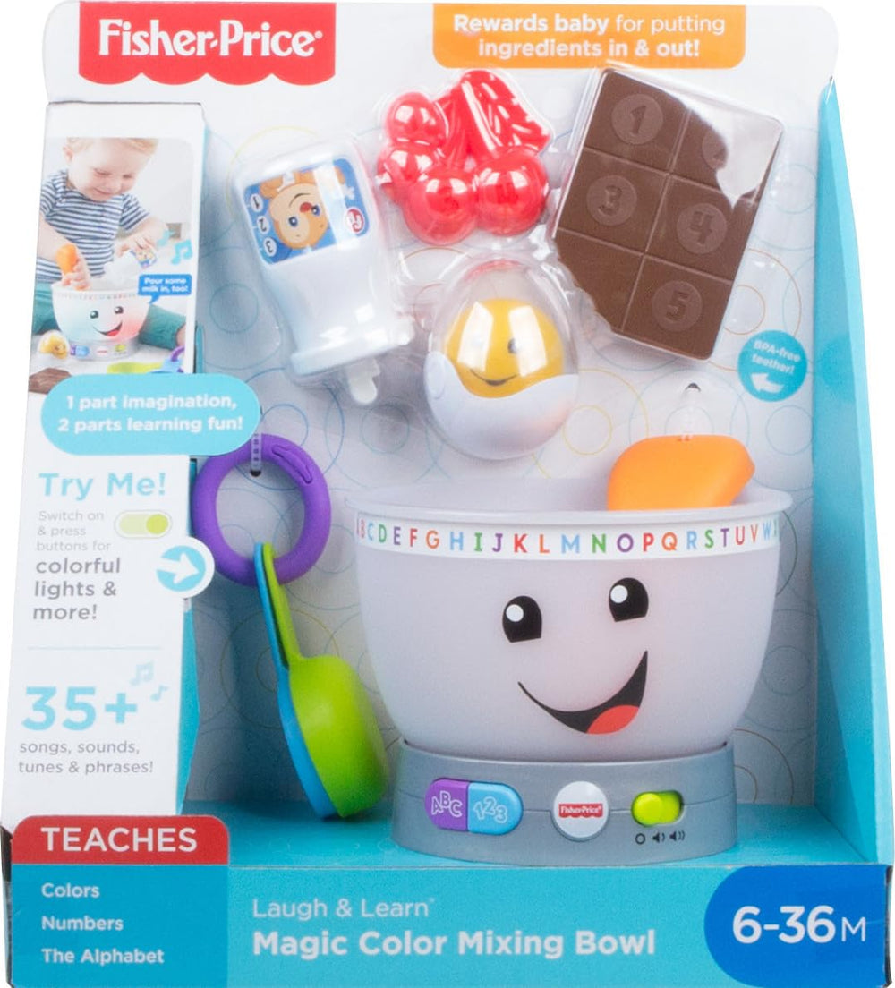Putting pieces into the bowl activates lights and sounds for interactive play.