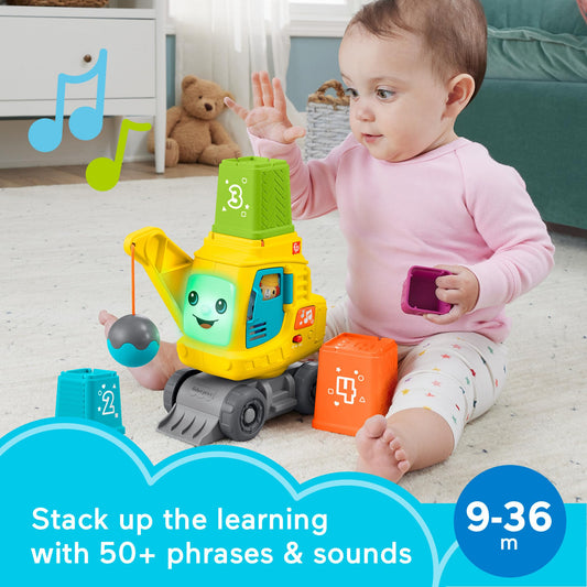 Fisher-Price Count & Stack Crane recognizes blocks to trigger lights and sounds.