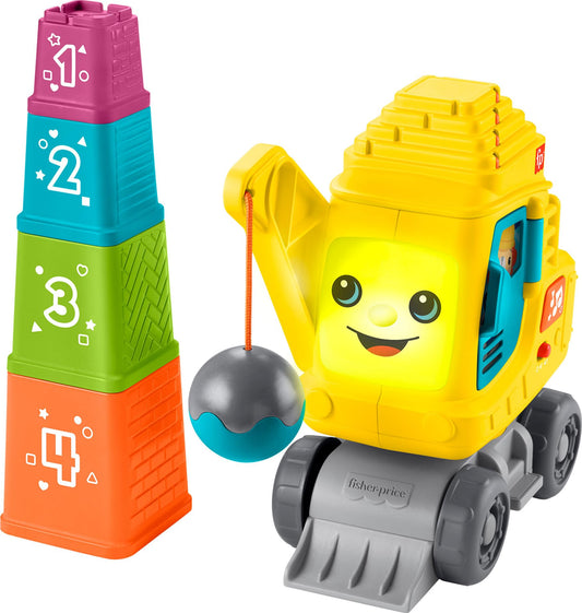 Fisher-Price Count & Stack Crane blocks support early counting and color recognition.