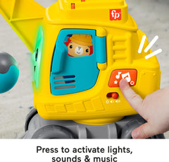 Fisher-Price Count & Stack Crane wrecking ball adds sensory rattles and clicks.