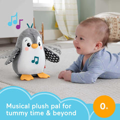 Penguin toy in music mode offering interactive motion and sound for engagement.