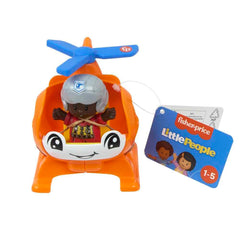Fisher-Price helicopter aids rescue and flight pretend play for toddlers.