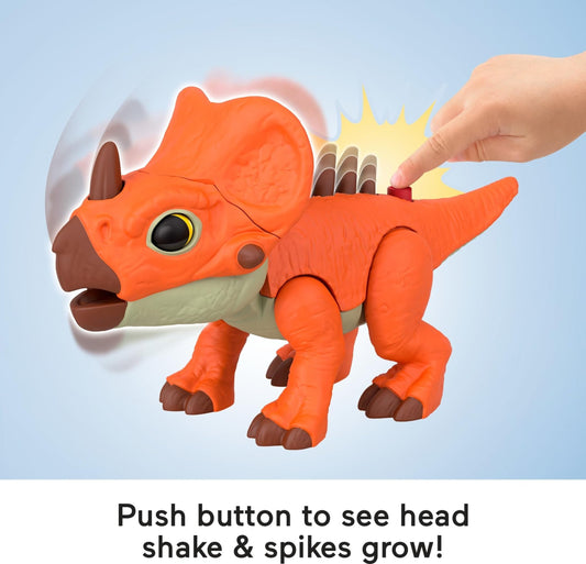 Fisher-Price Imaginext Aquilops growing spikes provide tactile play and texture