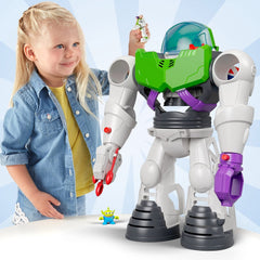 Buzz Lightyear cockpit and wings opening for action-packed space launches.