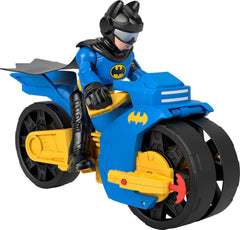Fisher-Price Imaginext Batman XL Batcycle side view with rolling action