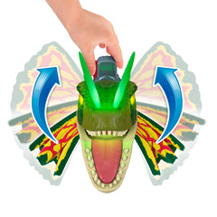Batteries included for immediate exploration of lights and roar effects.