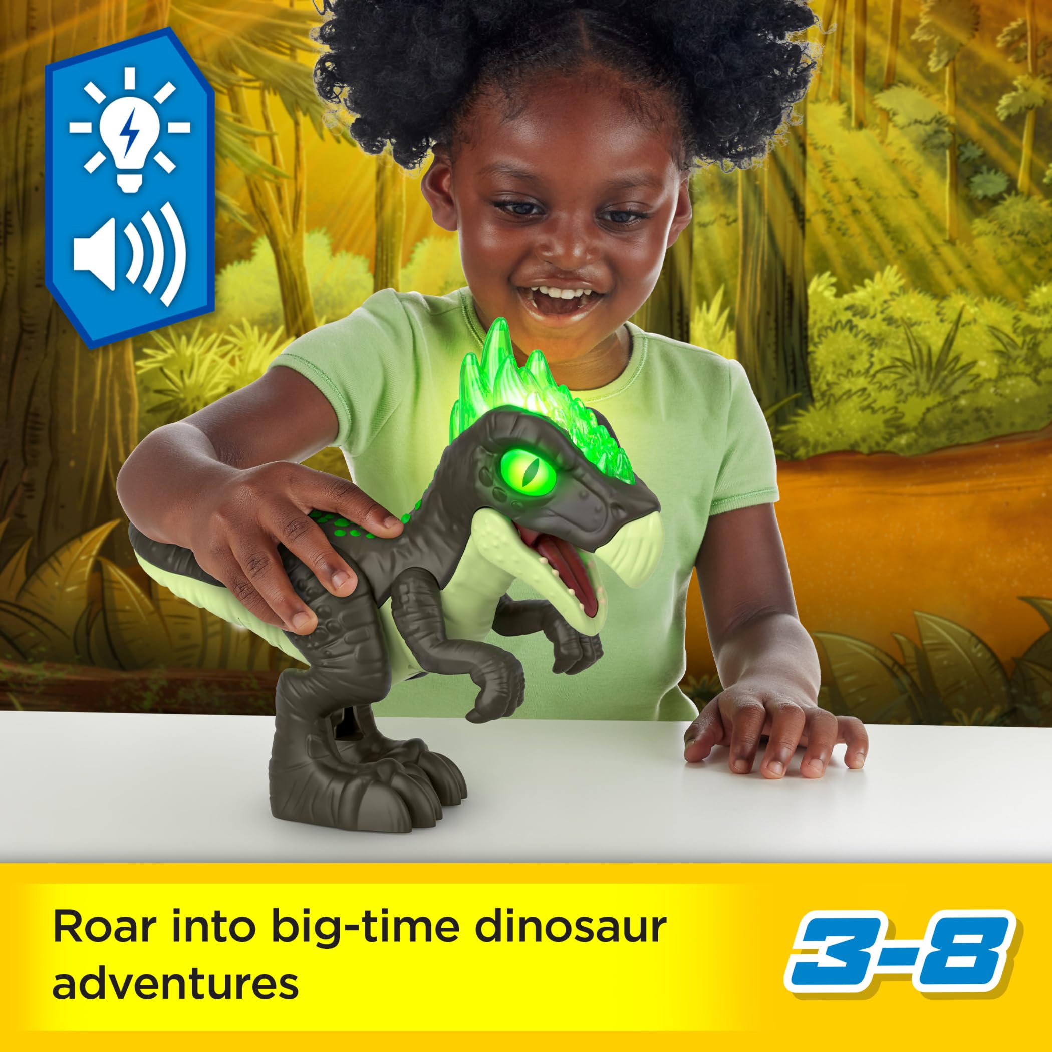 Fisher-Price Imaginext Dracorex XL eyes and horn light up for dramatic play moments