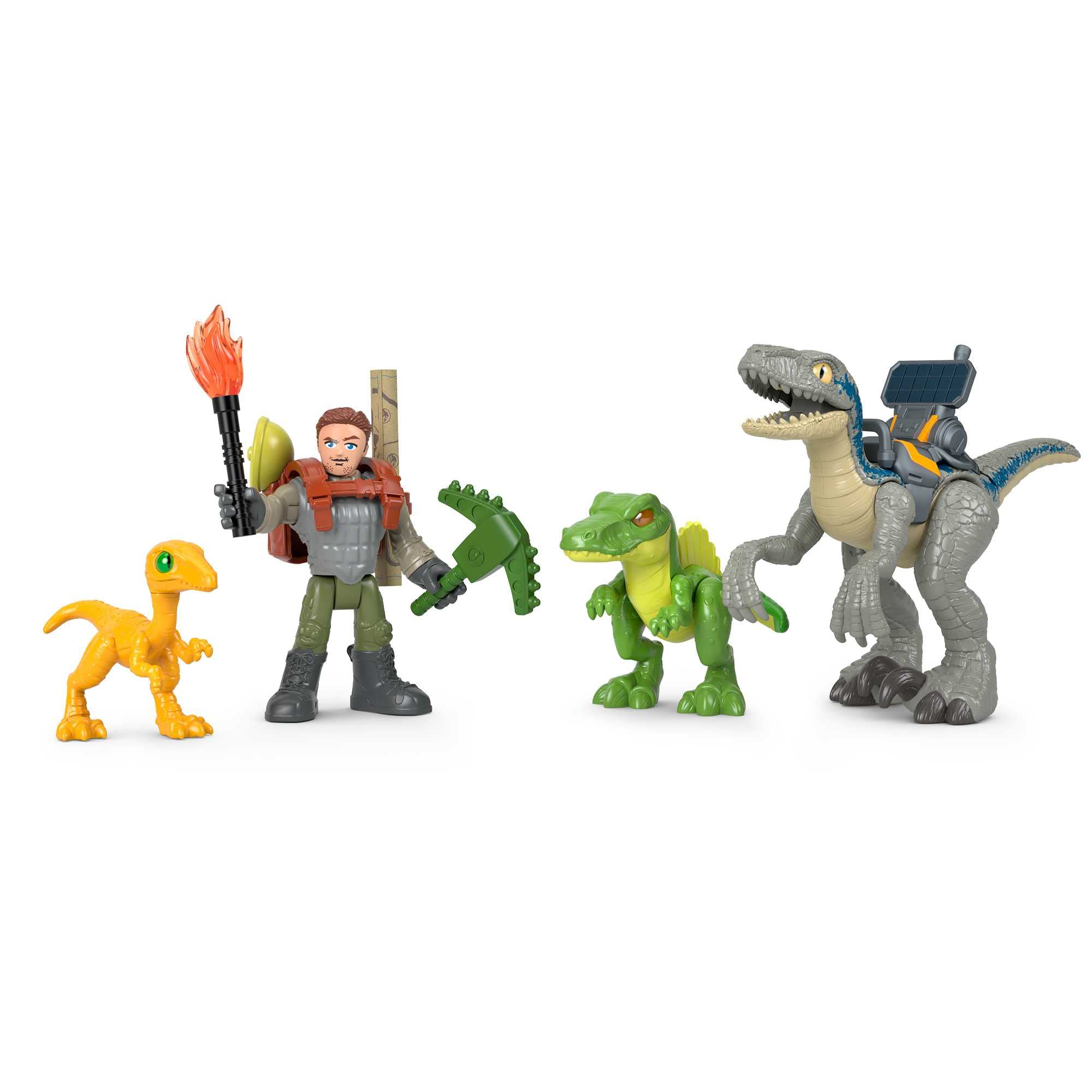 Fisher-Price Imaginext Jurassic World Blue the Raptor poseable for dynamic chase play