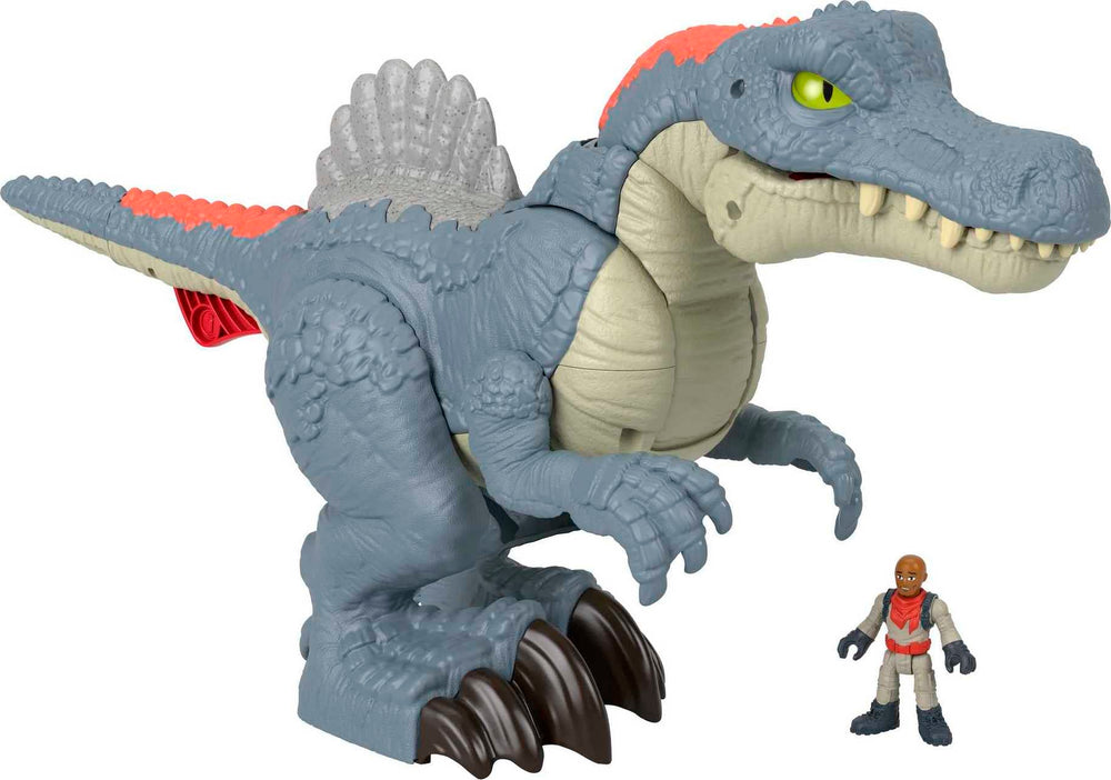Fisher-Price Imaginext Spinosaurus front view with snap action for dynamic pretend play.