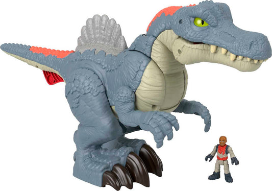 Fisher-Price Imaginext Spinosaurus front view with snap action for dynamic pretend play.